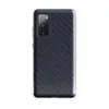 Glossy Navy Carbon Fiber Shield Tough Case for Samsung — navy blue carbon fiber twill weave texture with diagonal