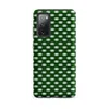 Matte Grid Weave Green Lattice Tough Case for Samsung — repeating basket-weave grid of deep forest green and pale mint