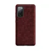 Matte Crimson Knit Texture Tough Case for Samsung — close-up of a deep crimson hand-knitted wool stitch pattern