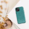 Glossy Teal Knit Texture MagSafe Tough Case for iPhone — seamless teal knitted fabric texture with heathered tonal variation