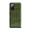 Glossy Forest Green Knit Texture Tough Case for Samsung — seamless olive and forest green knitted fabric texture