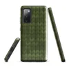 Glossy Forest Green Knit Texture Tough Case for Samsung — seamless olive and forest green knitted fabric texture