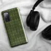Glossy Forest Green Knit Texture Tough Case for Samsung — seamless olive and forest green knitted fabric texture