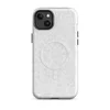 Glossy Winter White Knit Texture MagSafe Tough Case for iPhone — seamless tone-on-tone white knit textile pattern with soft