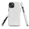 Glossy Winter White Knit Texture MagSafe Tough Case for iPhone — seamless tone-on-tone white knit textile pattern with soft