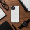 Glossy Winter White Knit Texture MagSafe Tough Case for iPhone — seamless tone-on-tone white knit textile pattern with soft