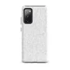 Glossy Winter White Knit Texture Tough Case for Samsung — seamless white knitted sweater stitch pattern with subtle tonal