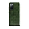 Glossy Forest Grid Texture Tough Case for Samsung — repeating grid of rounded green leaf-like cells with dark borders