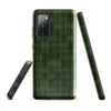 Glossy Forest Grid Texture Tough Case for Samsung — repeating grid of rounded green leaf-like cells with dark borders