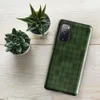 Glossy Forest Grid Texture Tough Case for Samsung — repeating grid of rounded green leaf-like cells with dark borders