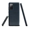 Glossy Midnight Navy Woven Texture Tough Case for Samsung — close-up woven textile texture in deep navy and indigo tones