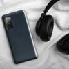 Glossy Midnight Navy Woven Texture Tough Case for Samsung — close-up woven textile texture in deep navy and indigo tones