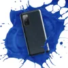 Glossy Midnight Navy Woven Texture Tough Case for Samsung — close-up woven textile texture in deep navy and indigo tones