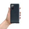 Glossy Midnight Navy Woven Texture Tough Case for Samsung — close-up woven textile texture in deep navy and indigo tones