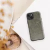 Glossy Woven Earth Texture MagSafe Tough Case for iPhone — tightly woven horizontal line texture in muted olive, khaki