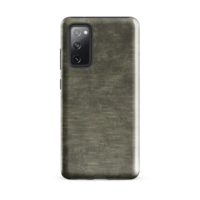 Glossy Woven Earth Texture Tough Case for Samsung — close-up woven metal texture with horizontal ribbing in mottled