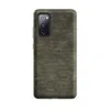 Matte Woven Earth Texture Tough Case for Samsung — close-up woven metal texture with horizontal ribbing in mottled charcoal