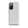 Glossy Clean White Canvas Tough Case for Samsung — plain off-white woven canvas texture with subtle fabric grain and soft