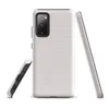 Glossy Clean White Canvas Tough Case for Samsung — plain off-white woven canvas texture with subtle fabric grain and soft