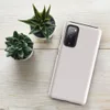 Glossy Clean White Canvas Tough Case for Samsung — plain off-white woven canvas texture with subtle fabric grain and soft