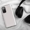 Glossy Clean White Canvas Tough Case for Samsung — plain off-white woven canvas texture with subtle fabric grain and soft