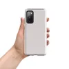 Glossy Clean White Canvas Tough Case for Samsung — plain off-white woven canvas texture with subtle fabric grain and soft