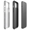 Glossy Ash Gray Minimal Texture MagSafe Tough Case for iPhone — soft heathered ash gray surface with a subtle brushed