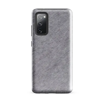 soft heathered light gray mottled texture with subtle tonal variation, resembling brushed wool or fleece fabric on Glossy Heathered Storm Gray Tough Case for Samsung - default - Front view