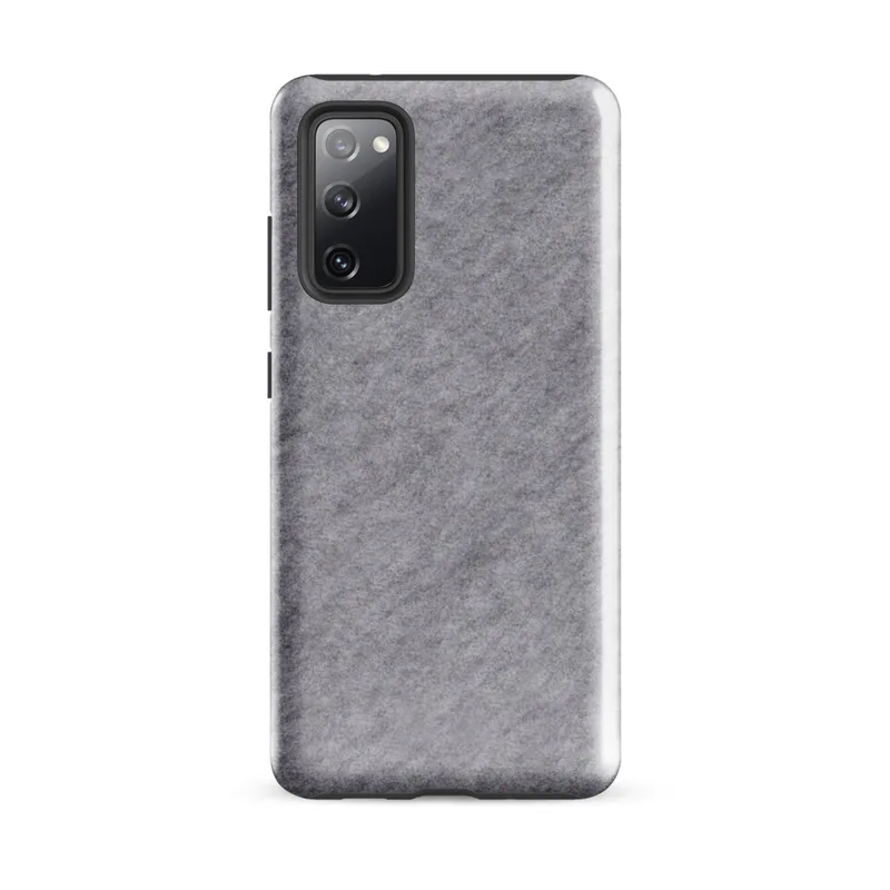Glossy Heathered Storm Gray Tough Case for Samsung — soft heathered light gray mottled texture with subtle tonal variation