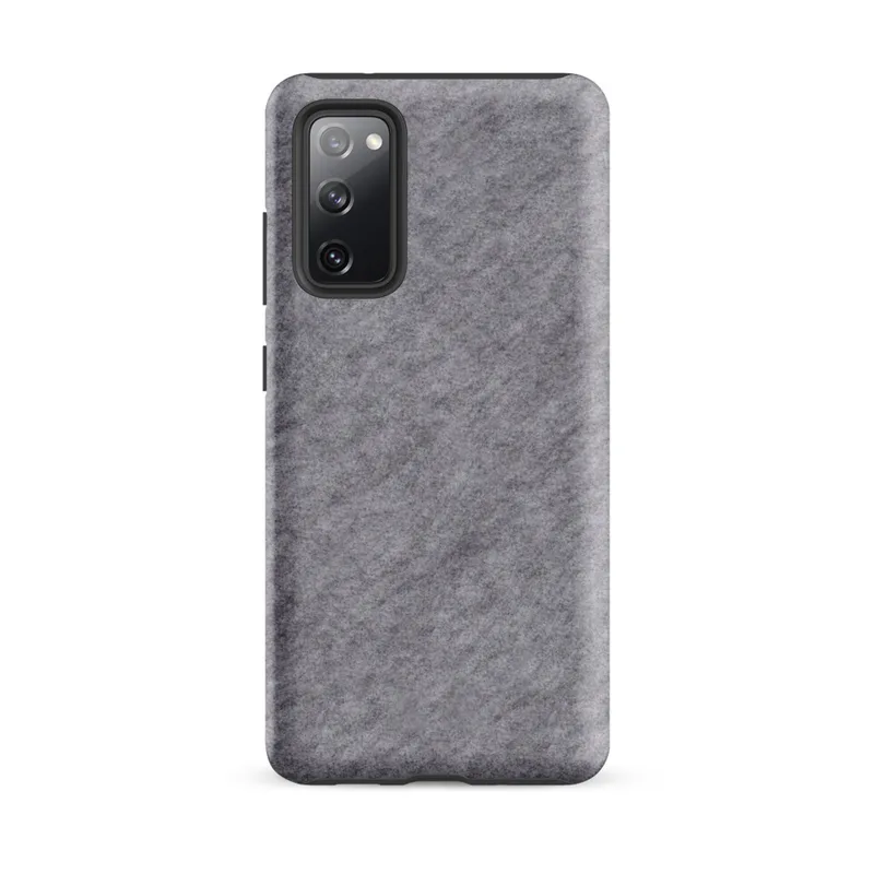Matte Heathered Storm Gray Tough Case for Samsung — soft heathered light gray mottled texture with subtle tonal variation