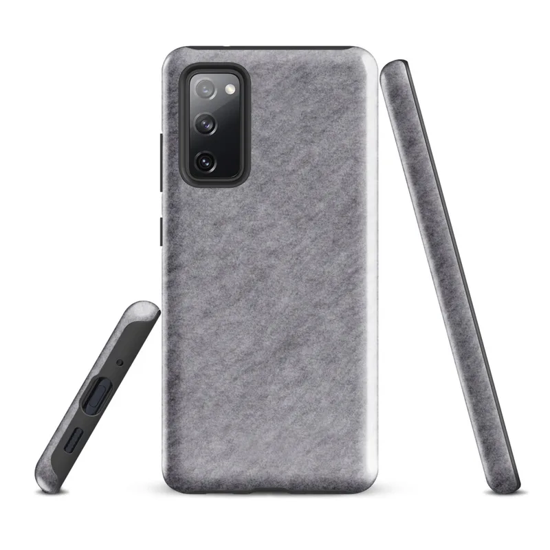 Glossy Heathered Storm Gray Tough Case for Samsung — soft heathered light gray mottled texture with subtle tonal variation