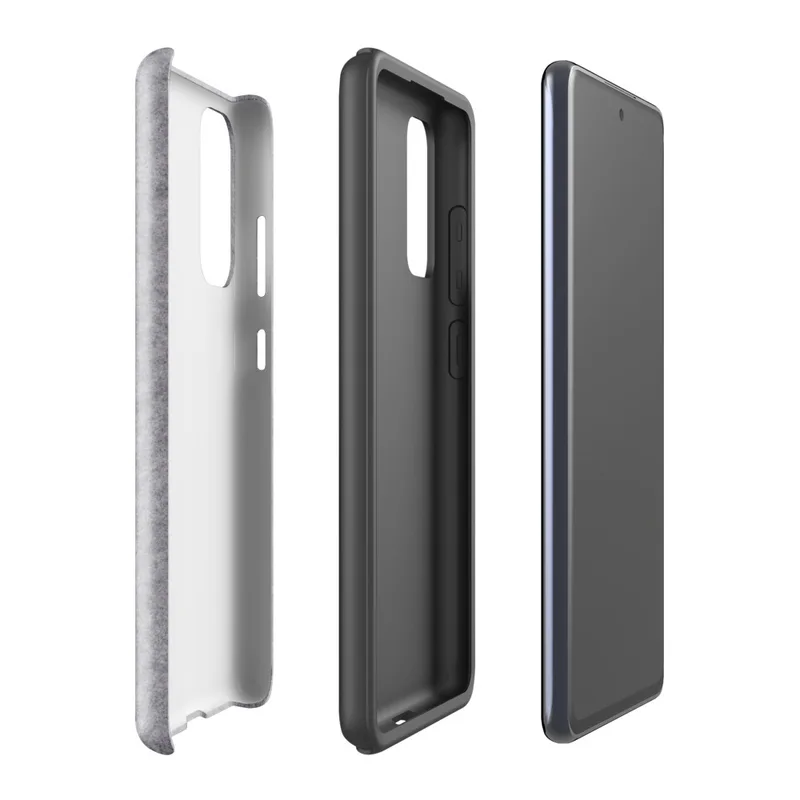 Glossy Heathered Storm Gray Tough Case for Samsung — soft heathered light gray mottled texture with subtle tonal variation