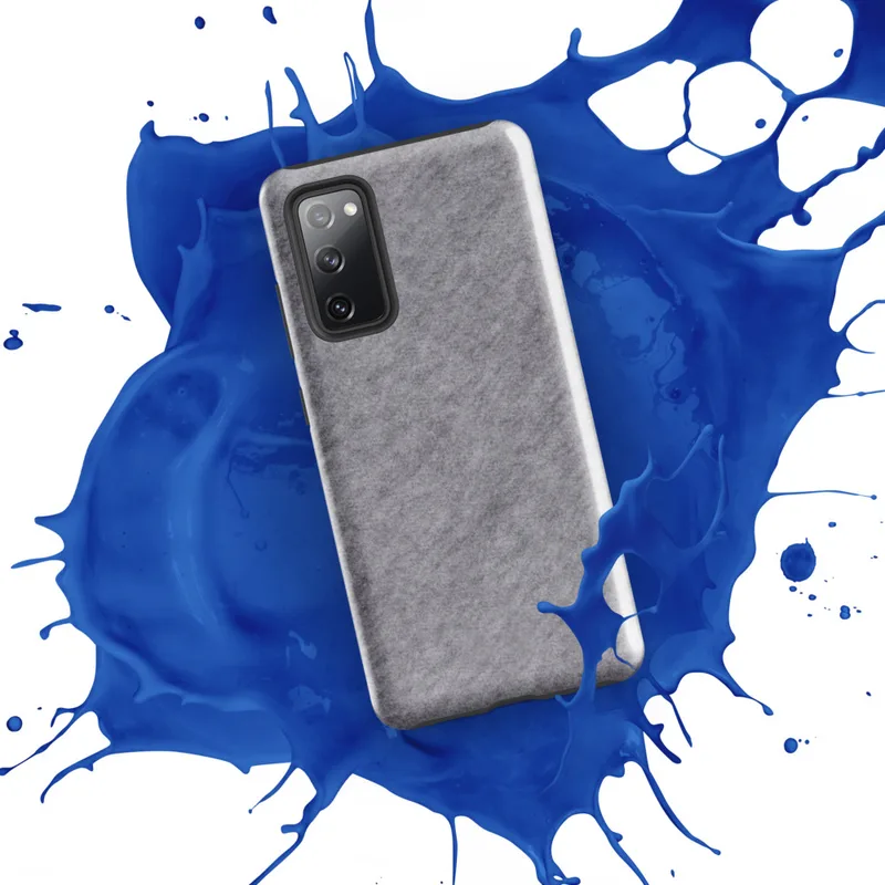 Glossy Heathered Storm Gray Tough Case for Samsung — soft heathered light gray mottled texture with subtle tonal variation