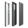 Glossy Forest Green Linen Texture Tough Case for Samsung — seamless woven linen fabric texture in layered shades of deep