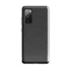 Glossy Charcoal Linen Texture Tough Case for Samsung — close-up woven linen fabric texture in deep charcoal and slate grey