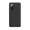 Matte Charcoal Linen Texture Tough Case for Samsung — close-up woven linen fabric texture in deep charcoal and slate grey