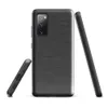 Glossy Charcoal Linen Texture Tough Case for Samsung — close-up woven linen fabric texture in deep charcoal and slate grey