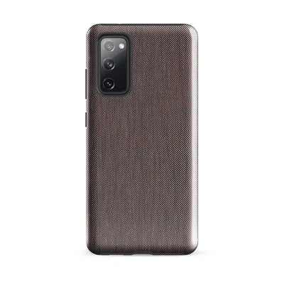 fine dark checkerboard woven textile pattern in deep charcoal and warm muted brown tones on Glossy Dark Woven Texture Tough Case for Samsung - default - Front view