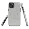 Glossy Concrete Linen Texture MagSafe Tough Case for iPhone — seamless concrete and linen texture with vertical ribbing