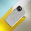 Glossy Concrete Linen Texture MagSafe Tough Case for iPhone — seamless concrete and linen texture with vertical ribbing