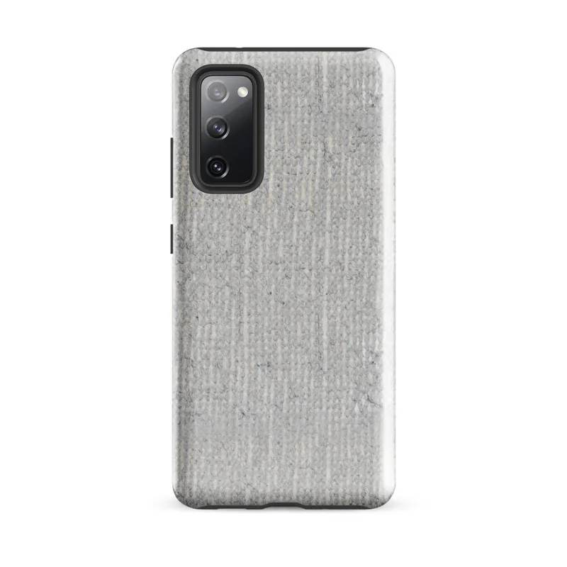 Glossy Stone Wash Texture Tough Case for Samsung — soft gray concrete surface with vertical striations and organic weathered