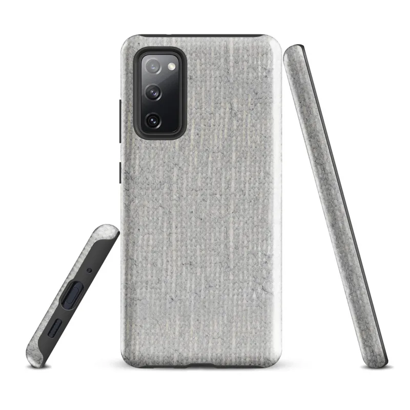 Glossy Stone Wash Texture Tough Case for Samsung — soft gray concrete surface with vertical striations and organic weathered