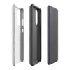 Glossy Stone Wash Texture Tough Case for Samsung — soft gray concrete surface with vertical striations and organic weathered