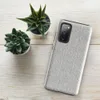 Glossy Stone Wash Texture Tough Case for Samsung — soft gray concrete surface with vertical striations and organic weathered