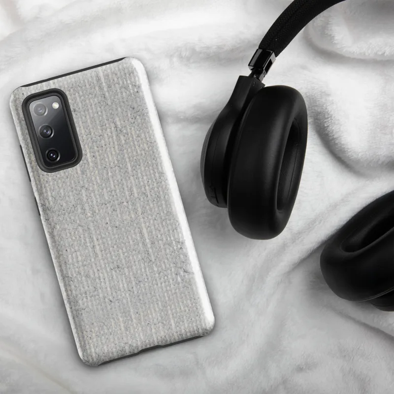 Glossy Stone Wash Texture Tough Case for Samsung — soft gray concrete surface with vertical striations and organic weathered