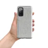 Glossy Stone Wash Texture Tough Case for Samsung — soft gray concrete surface with vertical striations and organic weathered