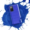 Glossy Electric Blue Quilted Grid Tough Case for Samsung — vibrant royal blue quilted fabric texture with a stitched grid