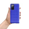 Glossy Electric Blue Quilted Grid Tough Case for Samsung — vibrant royal blue quilted fabric texture with a stitched grid