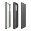 Glossy Forest Green Quilted Grid Tough Case for Samsung — deep hunter green quilted fabric surface with a tonal stitched