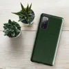 Glossy Forest Green Quilted Grid Tough Case for Samsung — deep hunter green quilted fabric surface with a tonal stitched